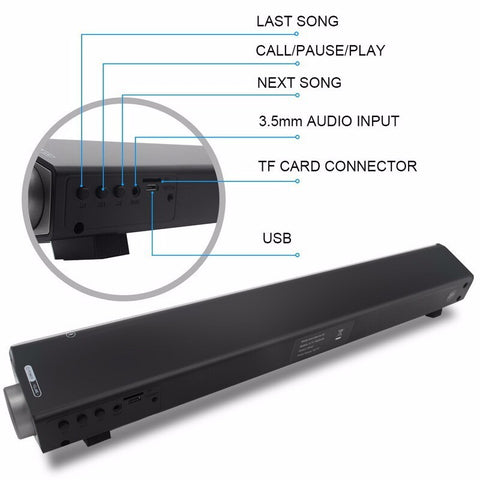 Speaker Sound Bar Wireless Subwoofer Soundbar Receiver Stereo Super Bass Loudspeaker For iphone TV Phone