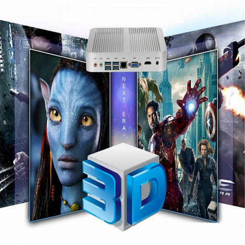 Business Barebone Computer Fanless Mini PC with Intel Core i3 ,,i5 , i7 ,