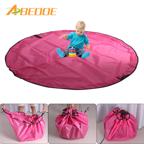 ABEDOE 150cm Portable Kids Baby Play Mat Toy Large Storage Bag Organizer Blanket Rug Boxes Bin For Lego Toys Home Organizer
