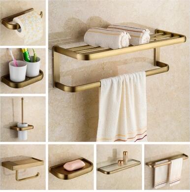 Accessories Set, Antique Robe hook,Paper Holder,Towel Bar,Soap basket,Towel Rack bathroom set