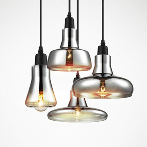 vintage glass pendant light grey color ,clear color ,amber color