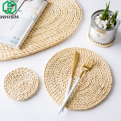 Dining Table Mat Heat Insulation Pot Holder Wicker Drink Coaster Kitchen Accessories