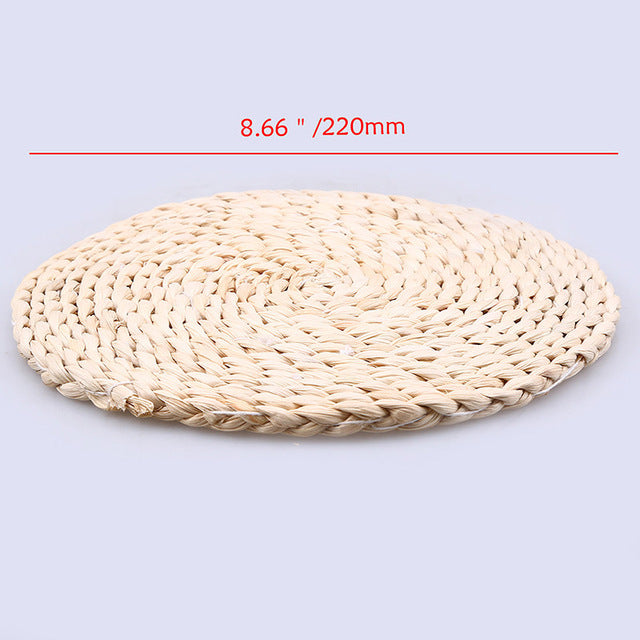 Dining Table Mat Heat Insulation Pot Holder Wicker Drink Coaster Kitchen Accessories
