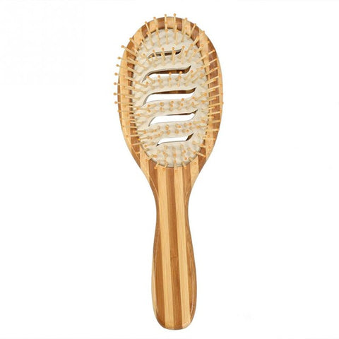 Bamboo Hair Brush Comb Hair care Anti-Static Paddle Handle Massage