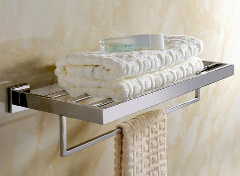 Stainless Steel Wall Mounted Smooth Bright Surface Chrome Steel Bathroom Towel Bar/Paper Holder/Robe Hook/Shelf