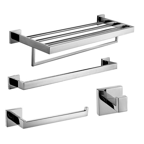Stainless Steel Wall Mounted Smooth Bright Surface Chrome Steel Bathroom Towel Bar/Paper Holder/Robe Hook/Shelf