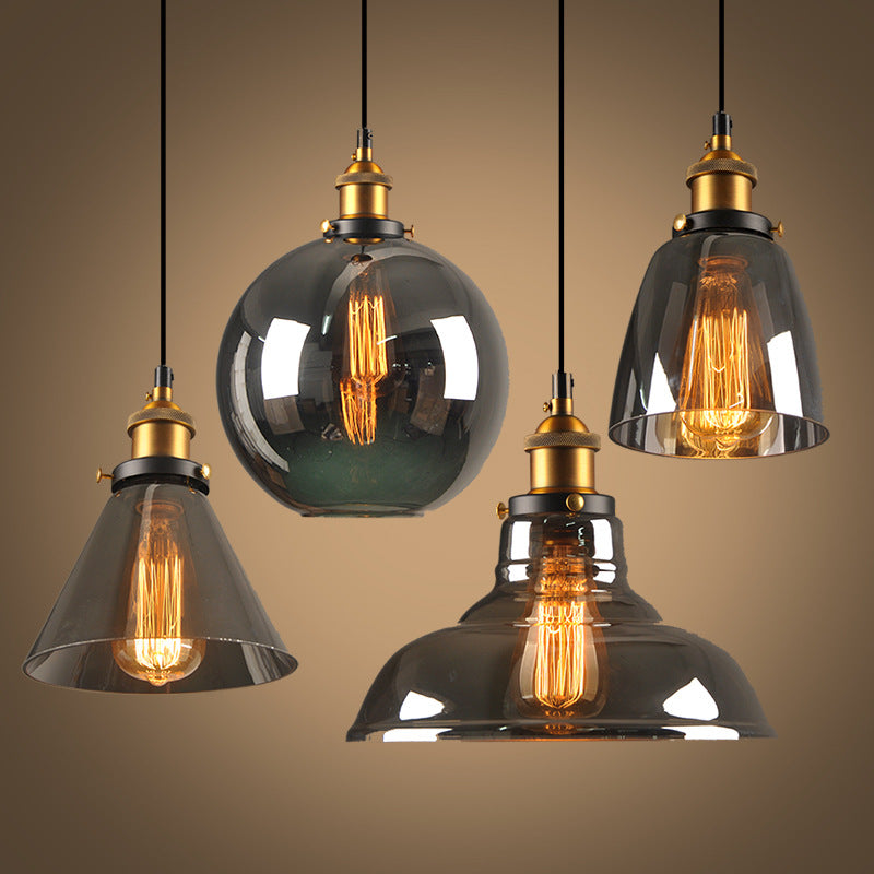 New style Smoky grey Pendant Lights Glass Lamp Luminaire