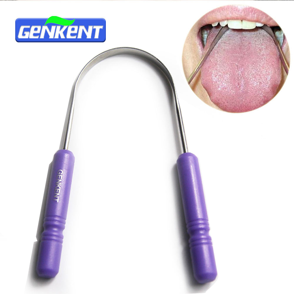 Tongue Cleaner Stainless Steel Silica Handle Tongue Scraper Oral Hygiene Dental Tongue Cleaning Brush Oral Care