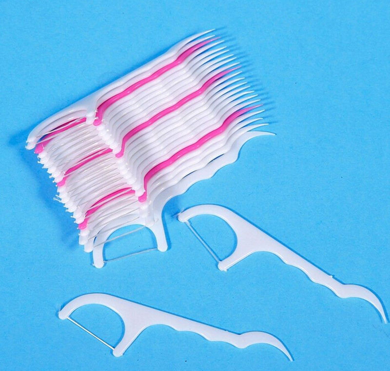 100pcs Disposable Dental Flosser Interdental Brush Teeth Stick