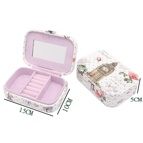 Women Jewelry Storage Box Earrings Necklace Storage Container Holder