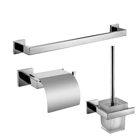 Stainless Steel Wall Mounted Smooth Bright Surface Chrome Steel Bathroom Towel Bar/Paper Holder/Robe Hook/Shelf